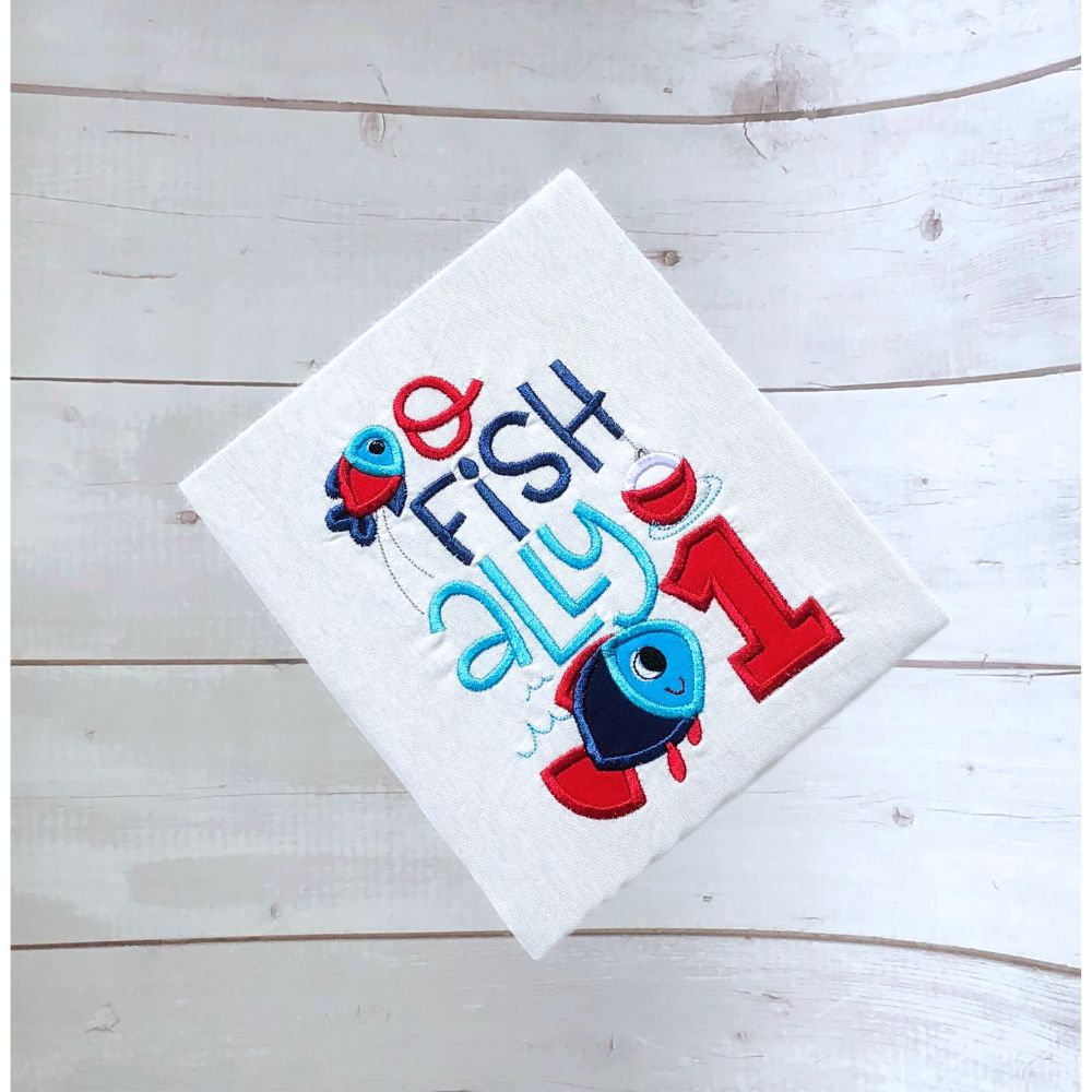 Boys fishing birthday shirt