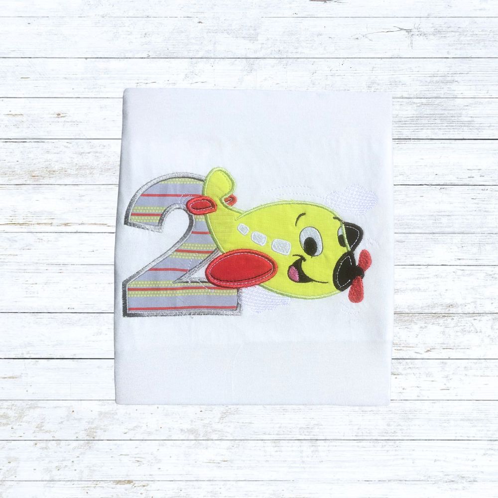 Boys aeroplane birthday shirt