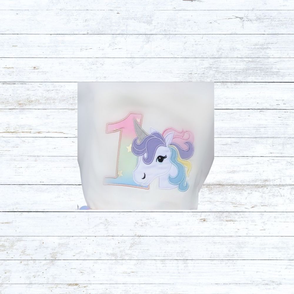 Girls Unicorn birthday shirt - pastel