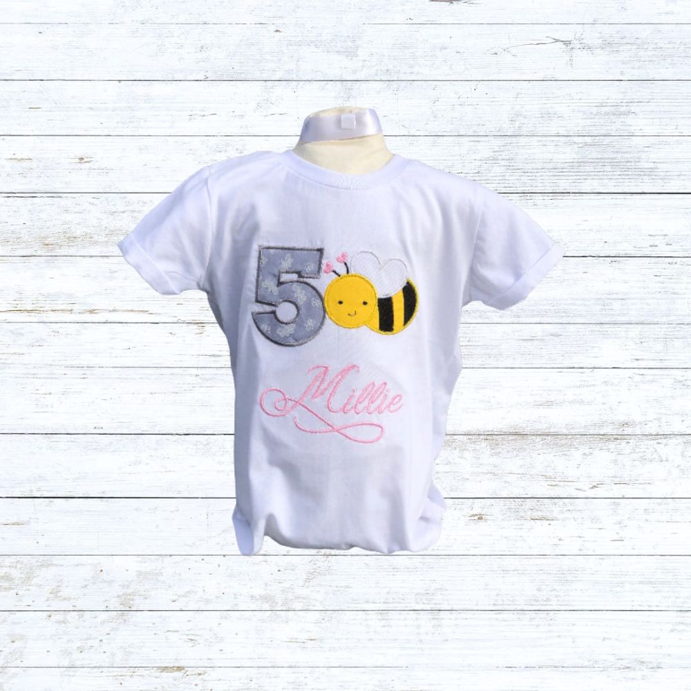 Girls bee birthday shirt
