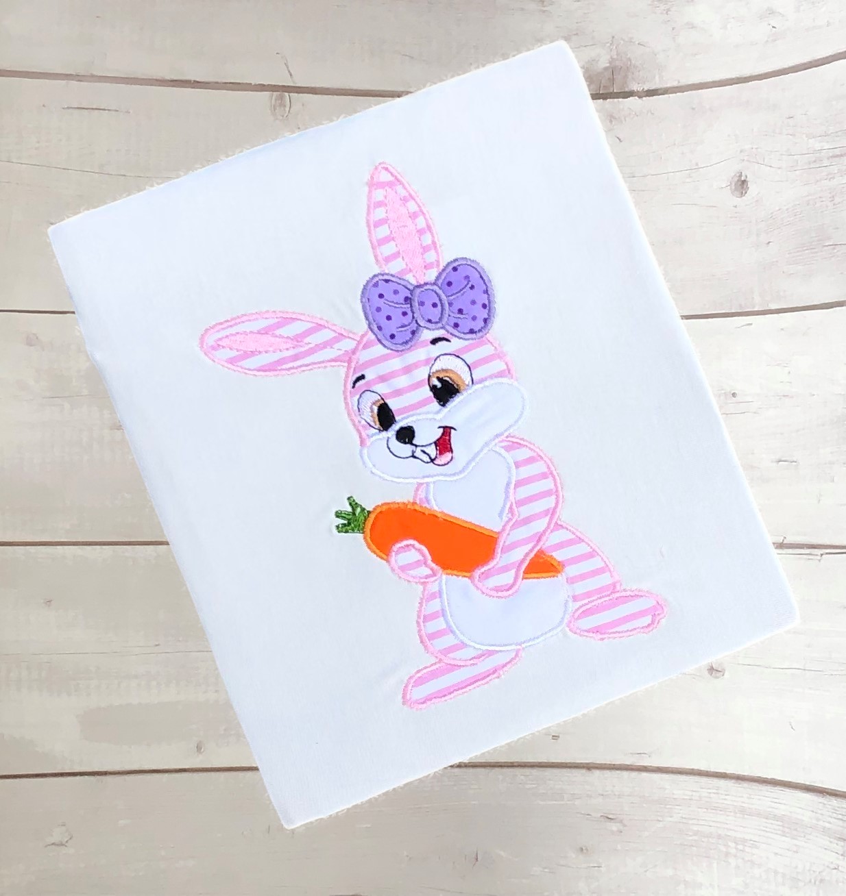 Personalised bunny easter shirt girl