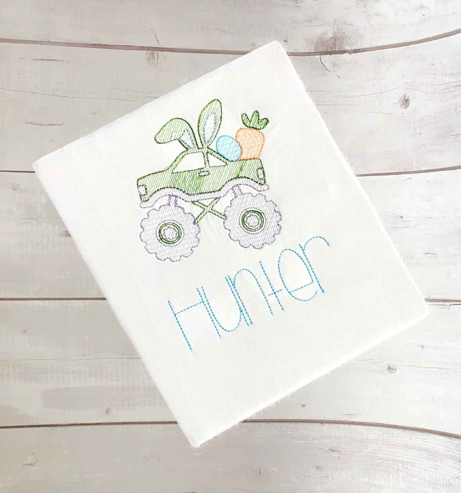 Personalised monster truck easter shirt 