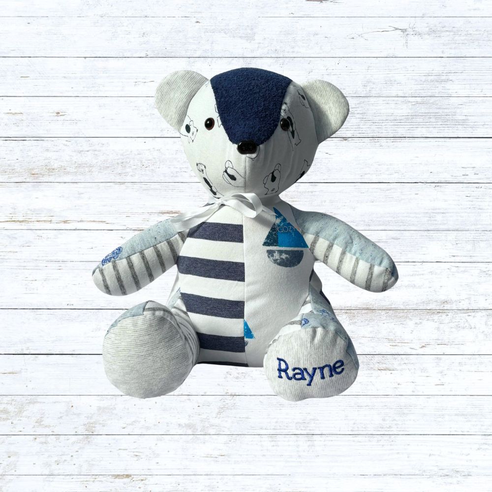 Memory bear made from baby clothing