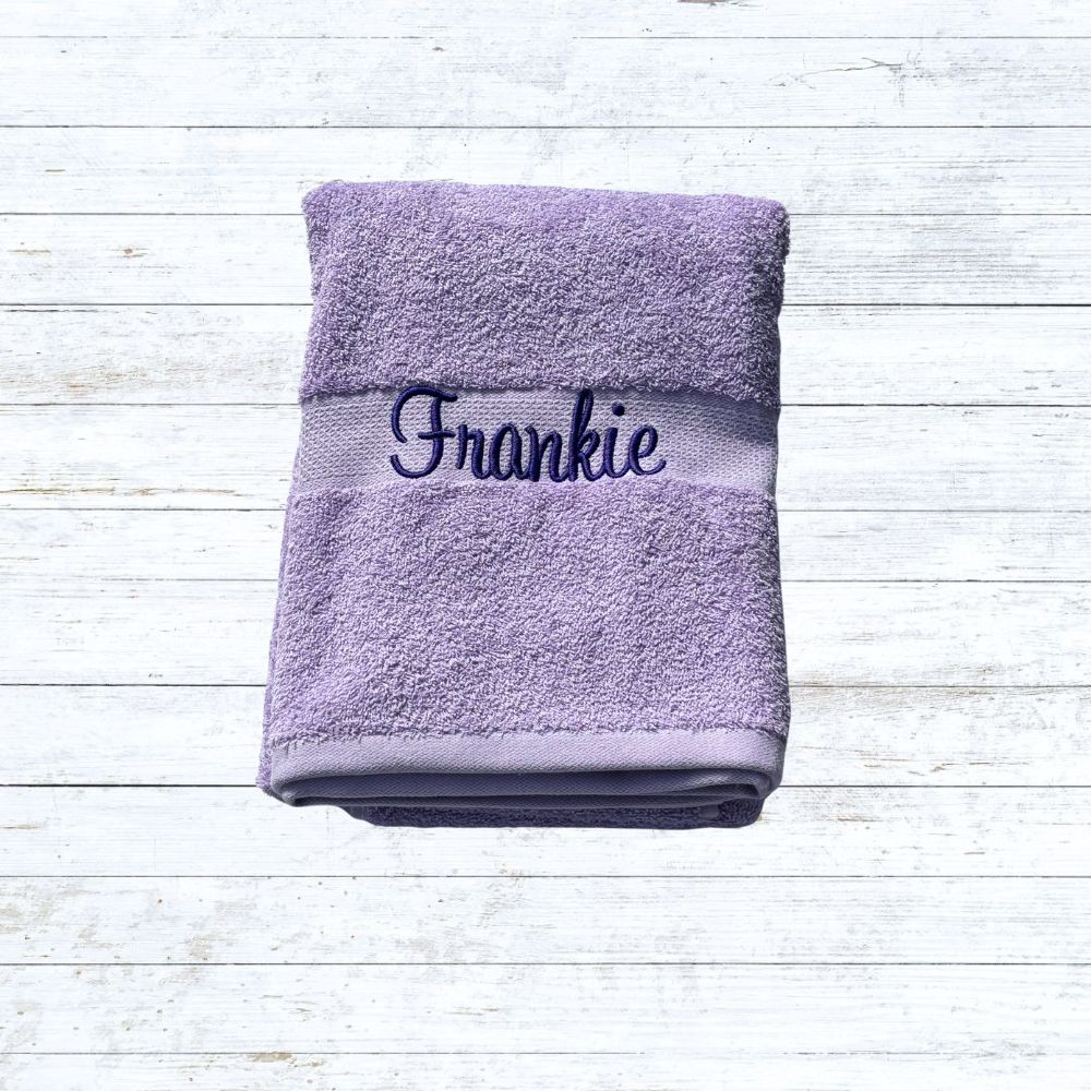 Personalised embroidered name bath towels for kids