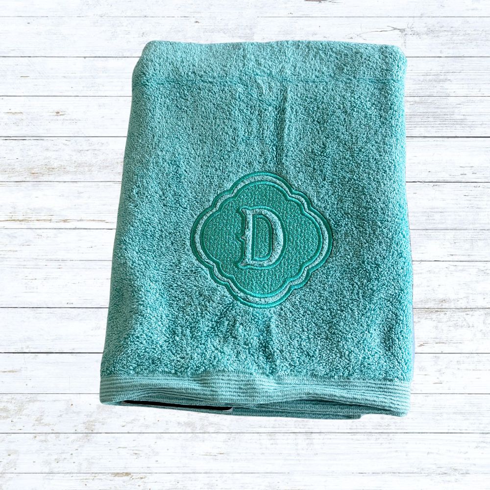 Personalised embroidered initial bath towels