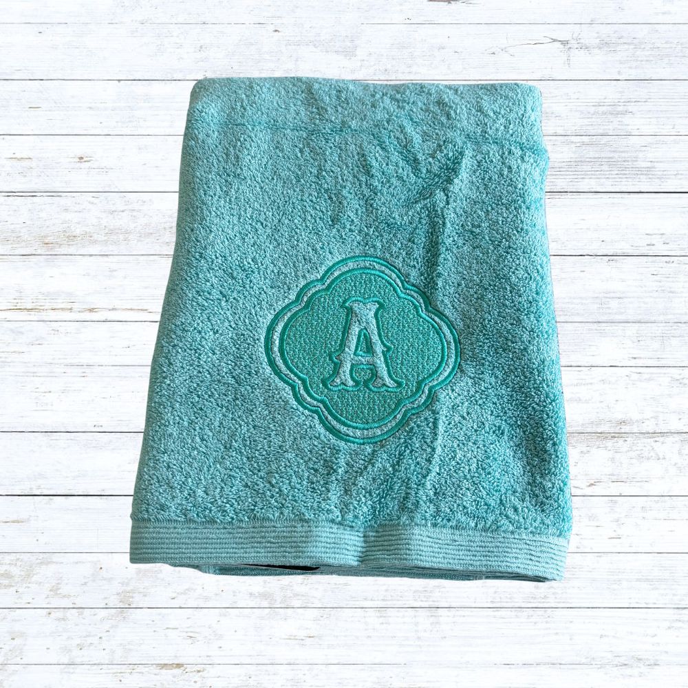 Personalised embroidered initial bath towels