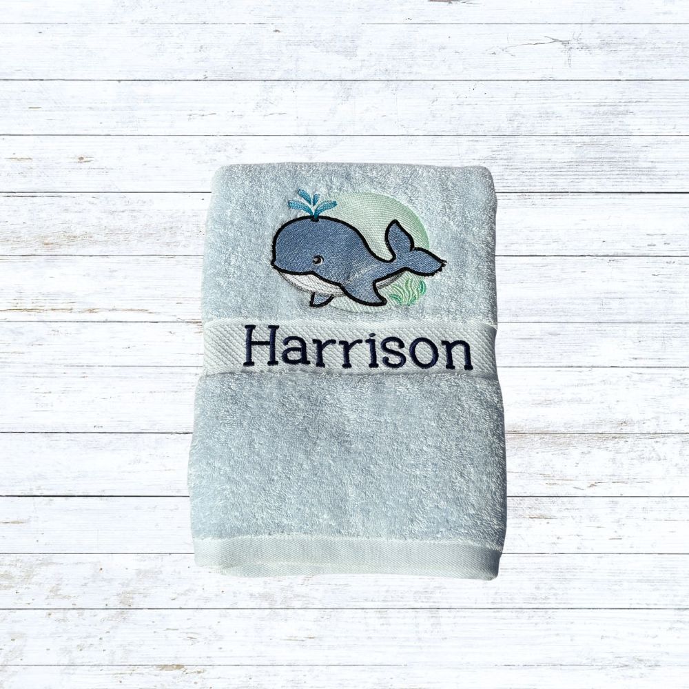 Personalised embroidered bath towels for kids