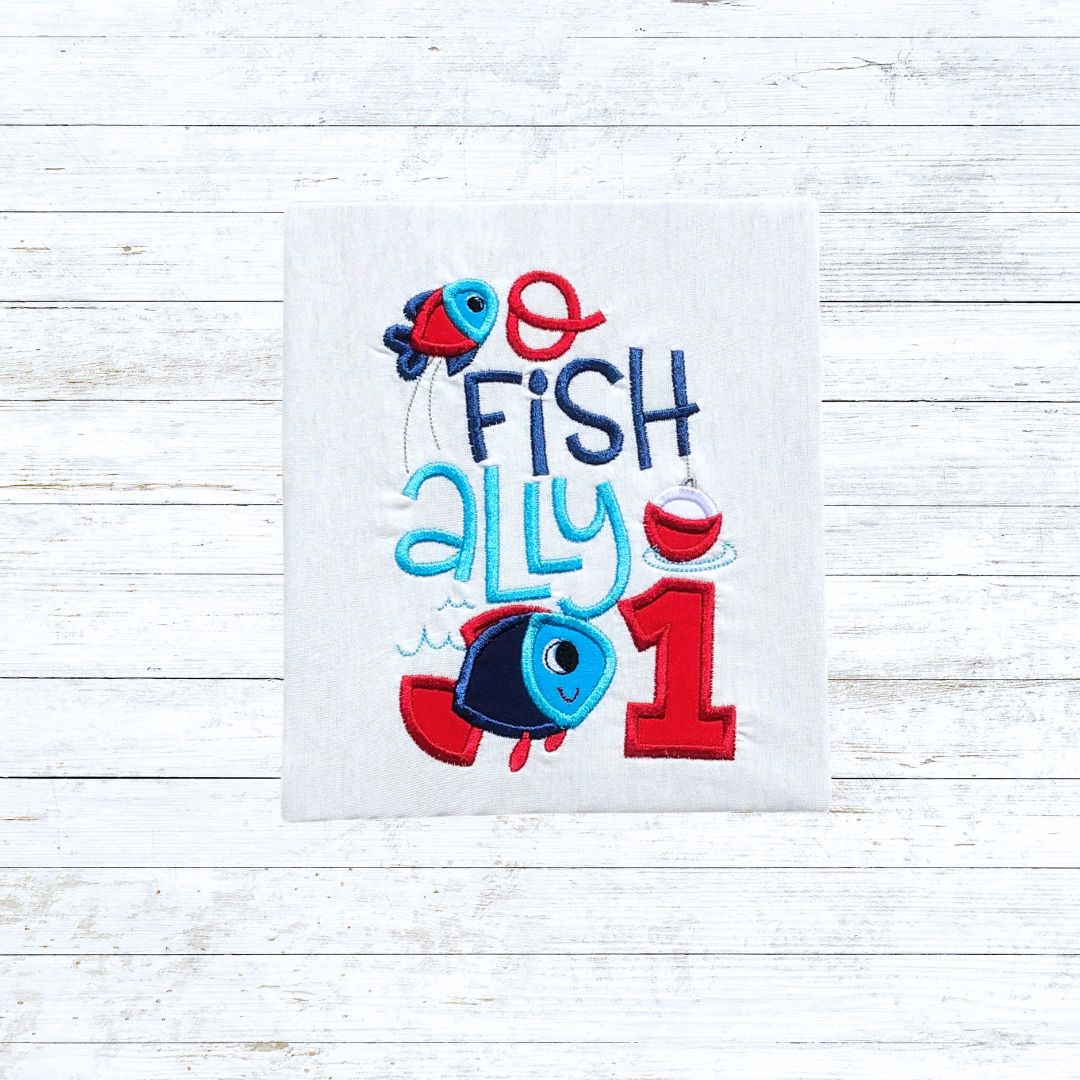 Boys fishing birthday shirt
