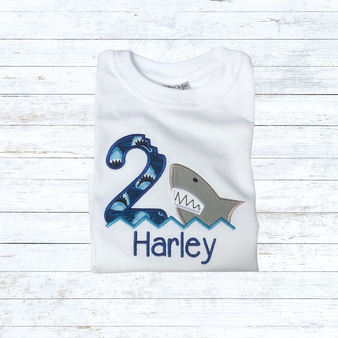 Boys shark birthday shirt