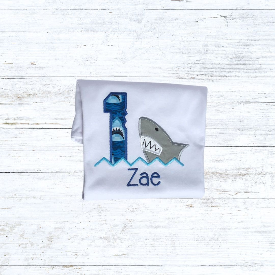 Boys shark birthday shirt