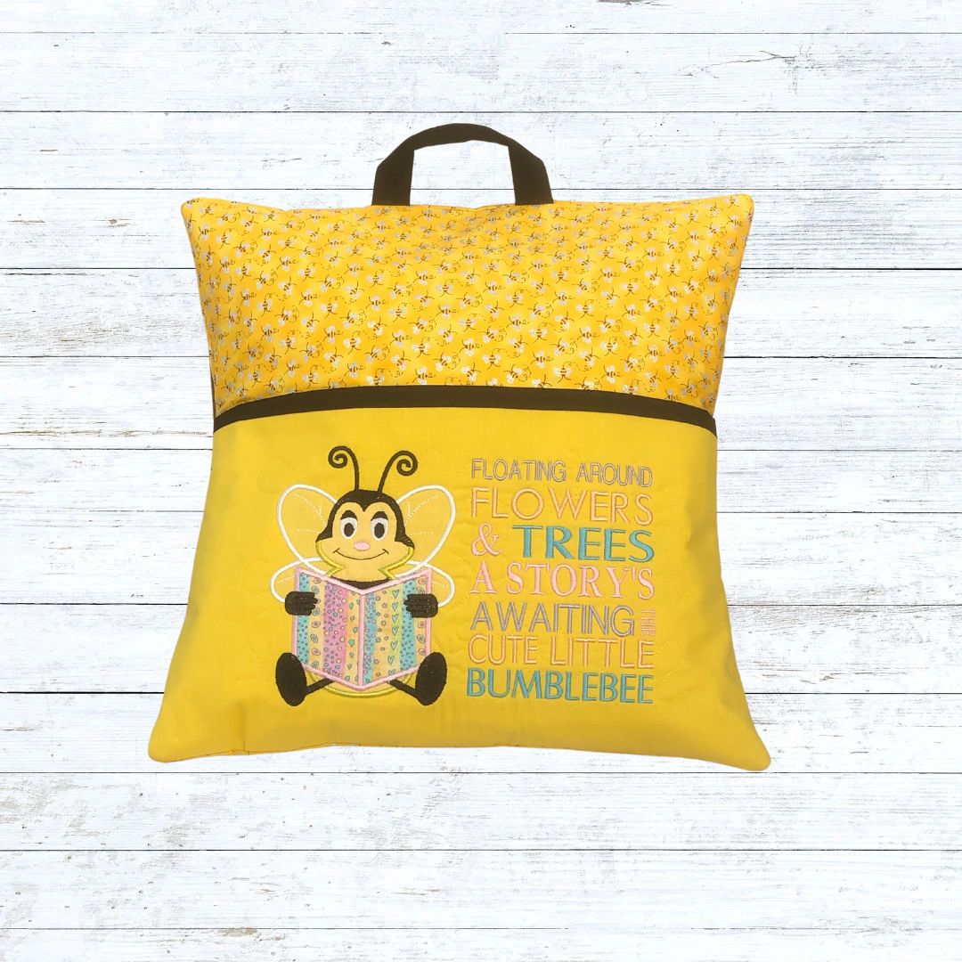 Bee reading pillow