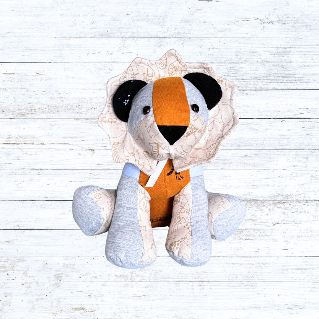 Memory bear made from baby clothing - Lion