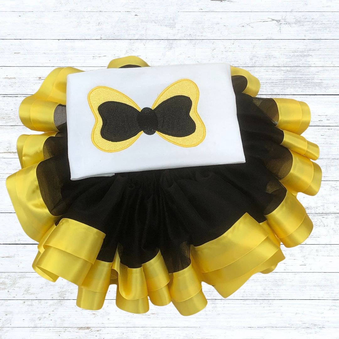 Personalised girls big bow birthday outfit