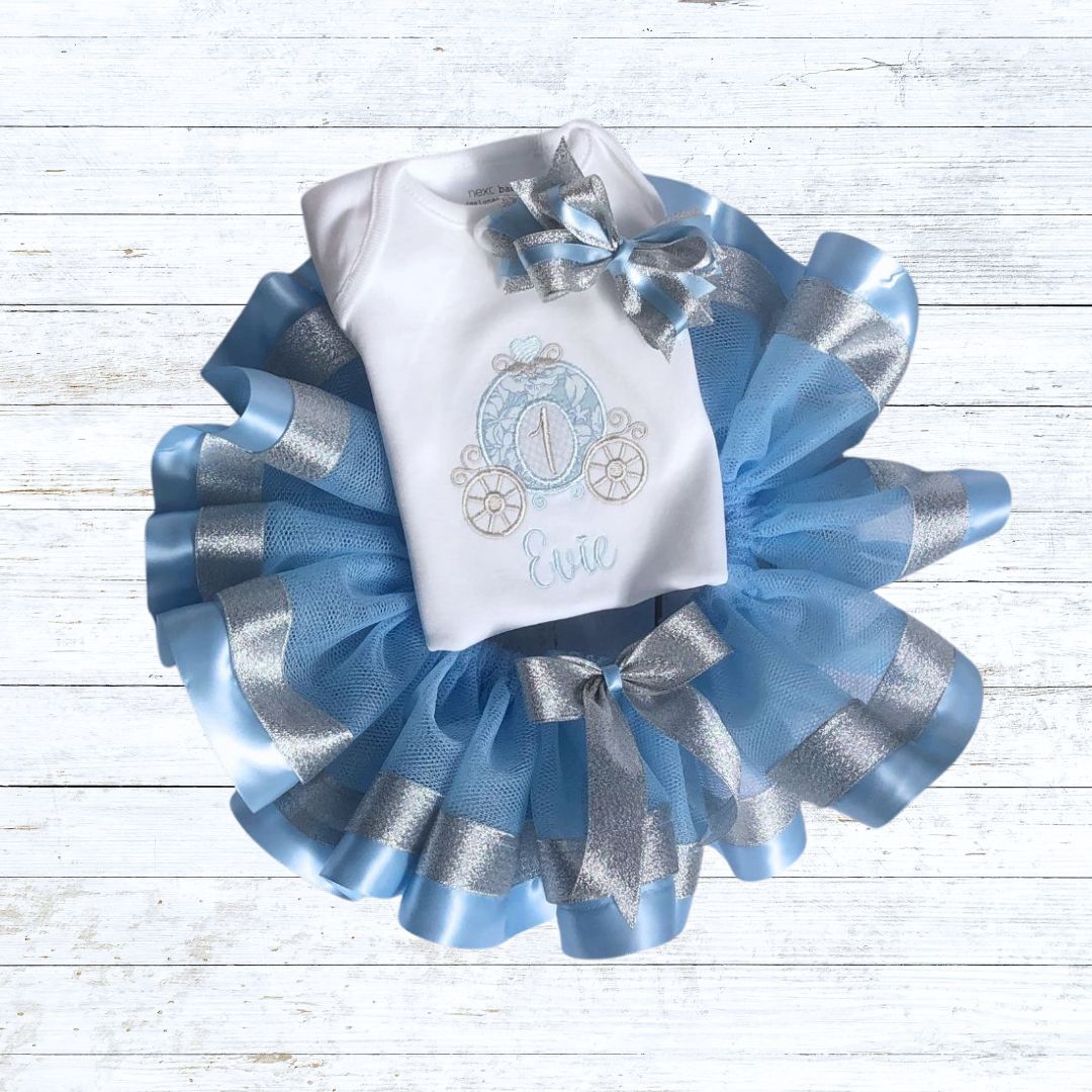 Personalised girls princess carriage birthday outfit