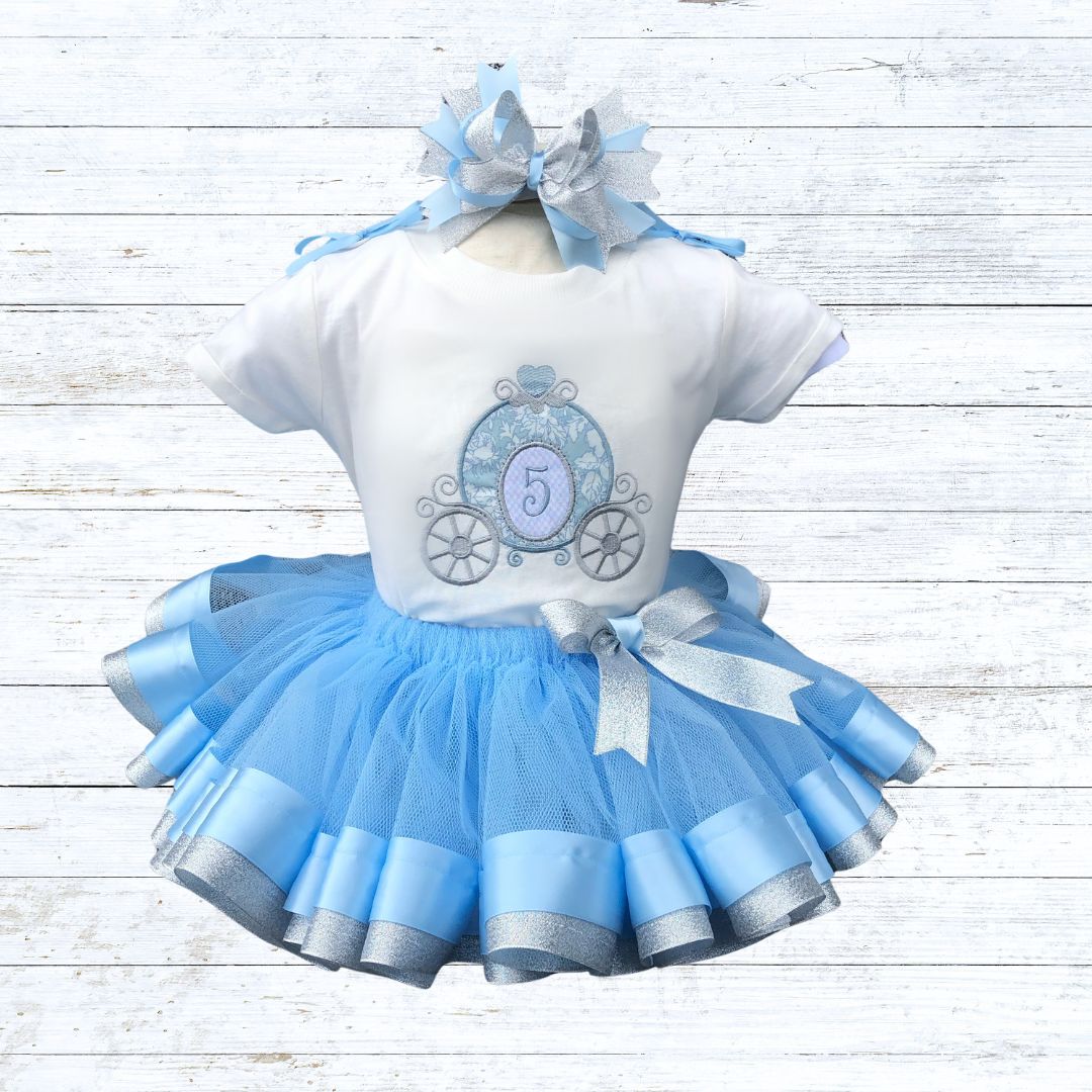 Personalised girls princess carriage birthday outfit