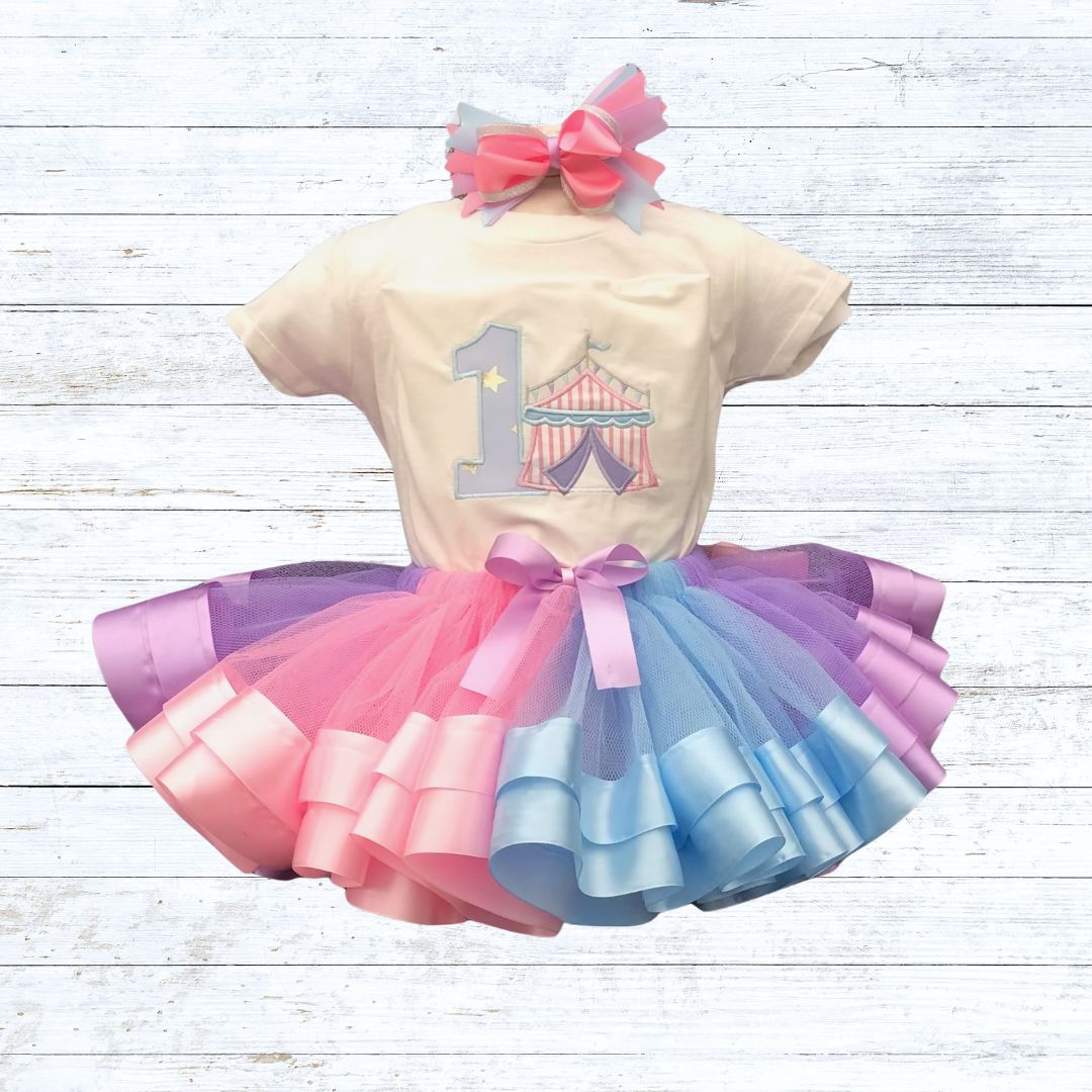 Personalised girls circus birthday outfit - pastel