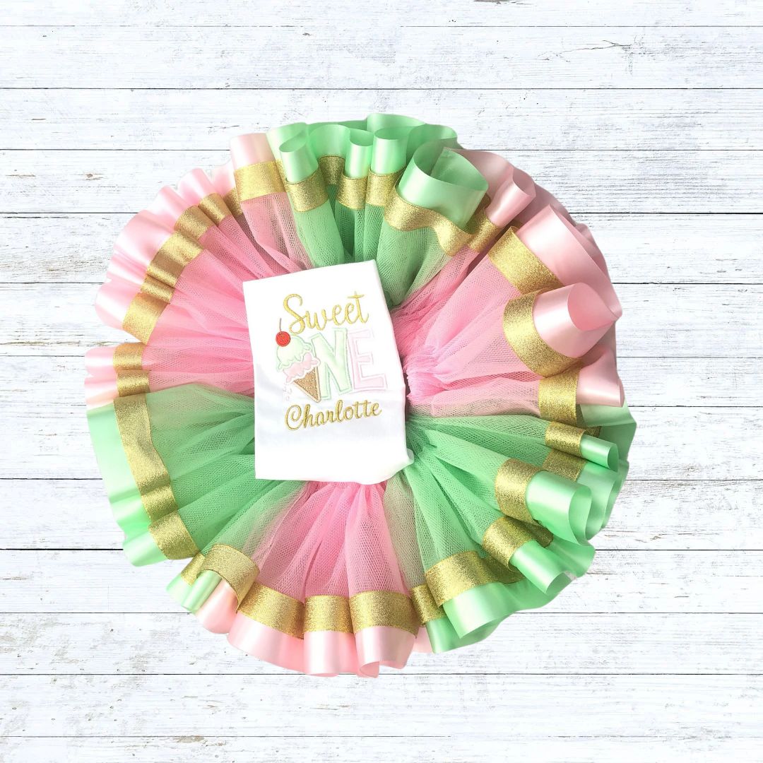 Personalised girls sweet one birthday outfit