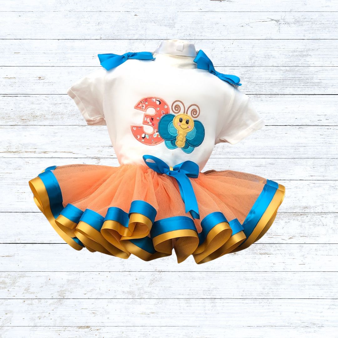 Personalised girls butterfly birthday outfit