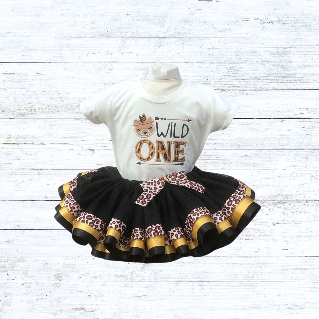 Personalised girls wild one birthday outfit