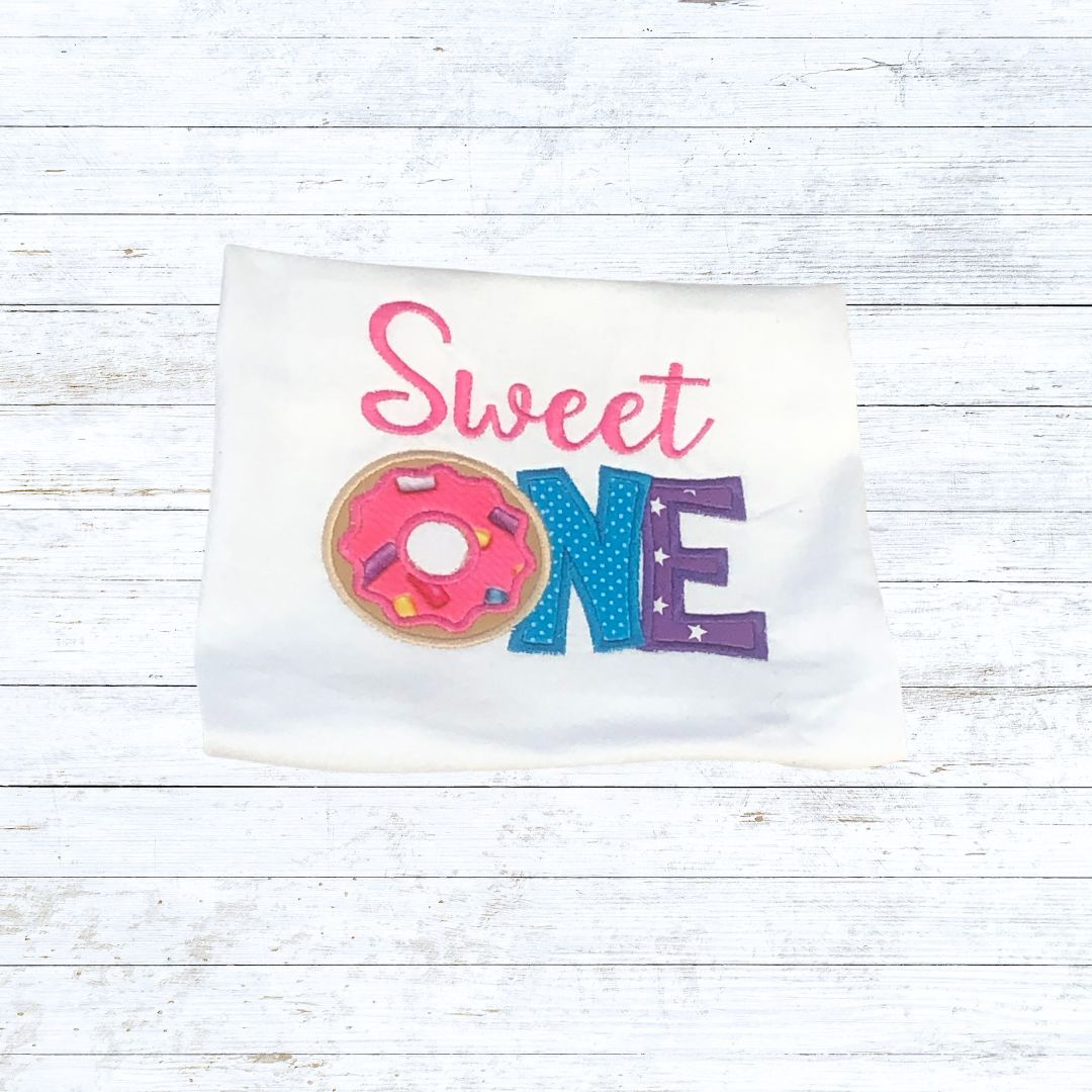 Girls sweet one donut birthday shirt