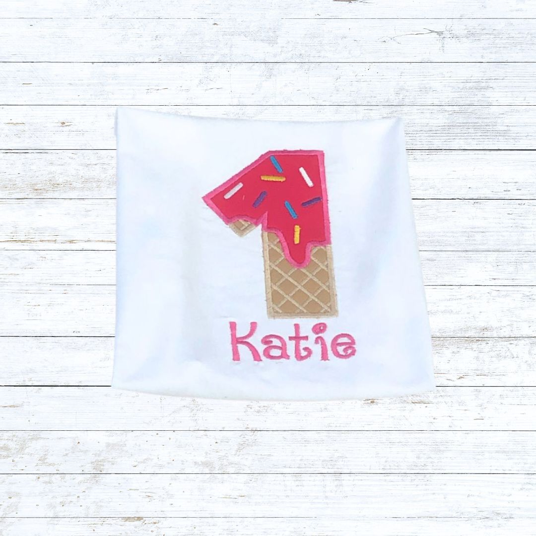 Girls icecream number birthday shirt
