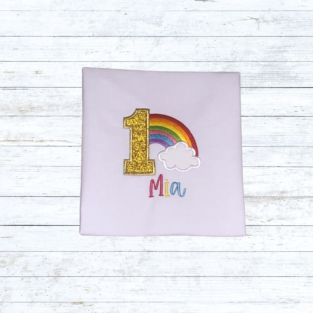 Girls rainbow birthday shirt