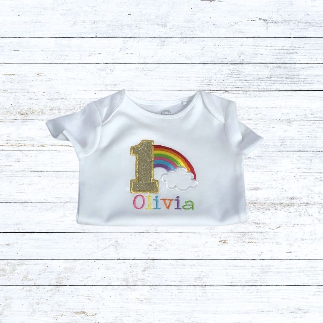 Girls rainbow birthday shirt