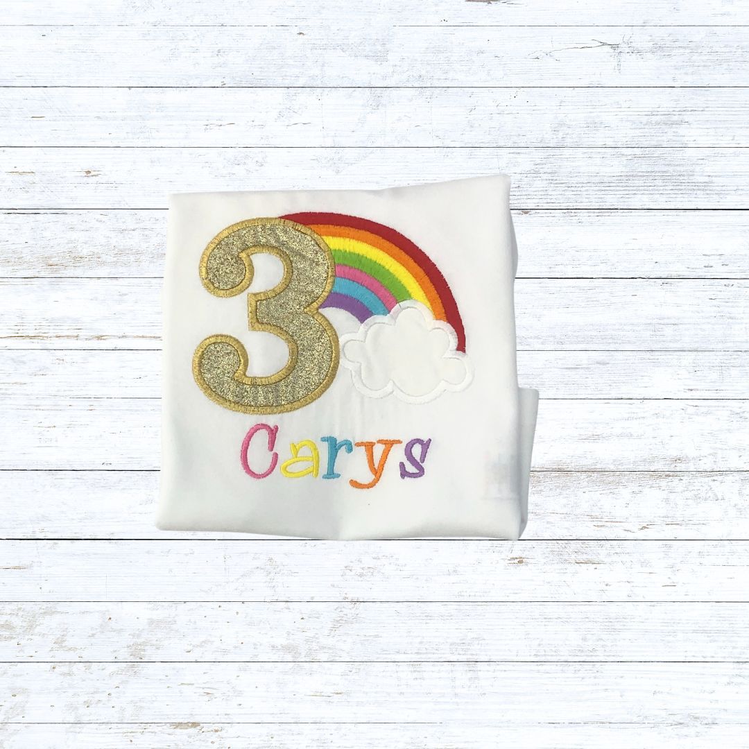 Girls rainbow birthday shirt