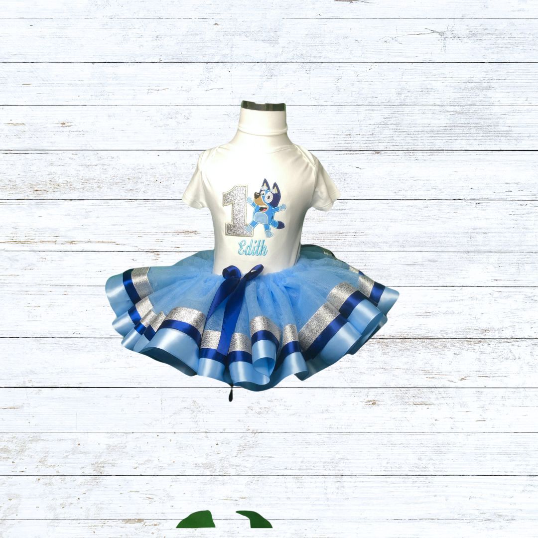 Personalised girls bluey birthday outfit
