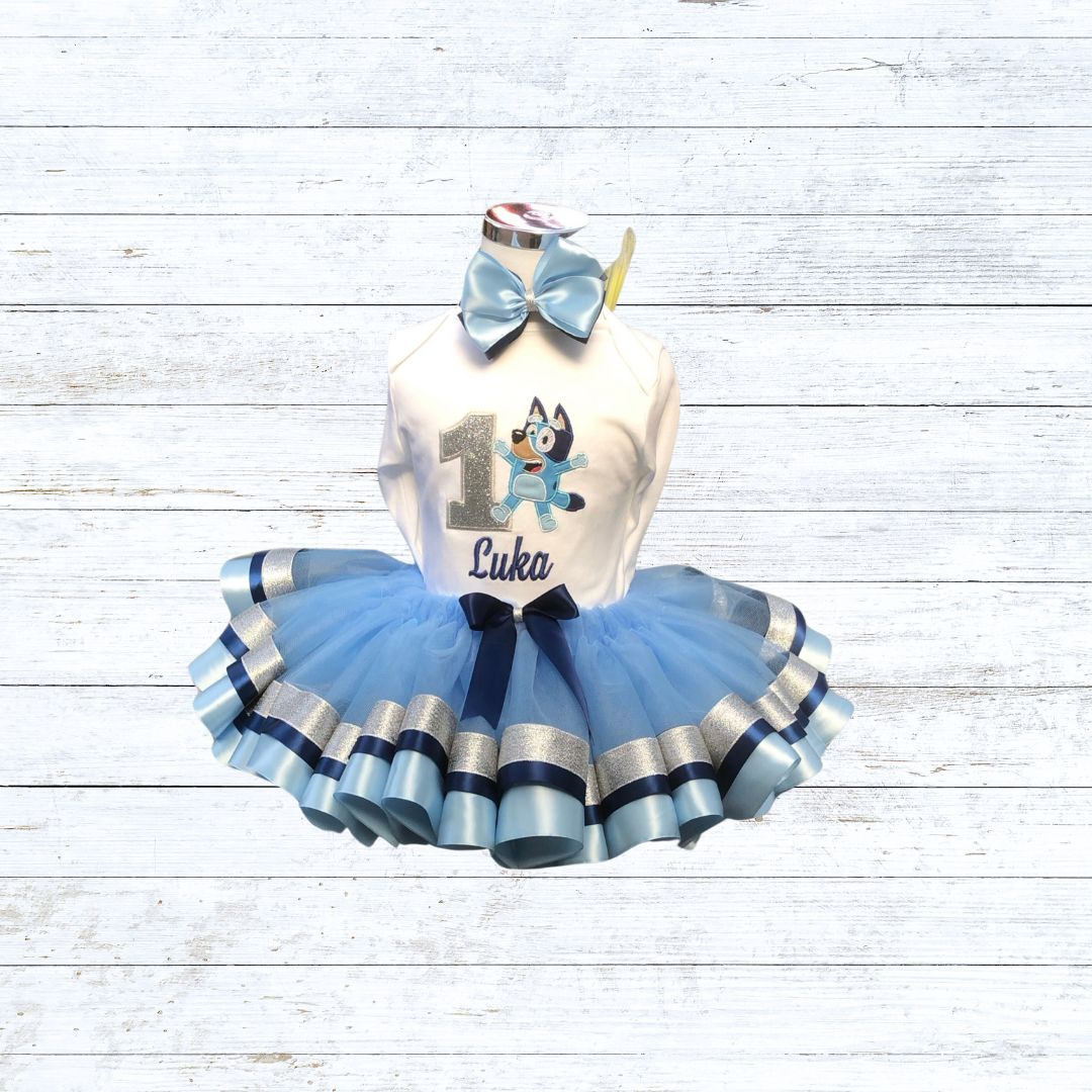 Personalised girls bluey birthday outfit