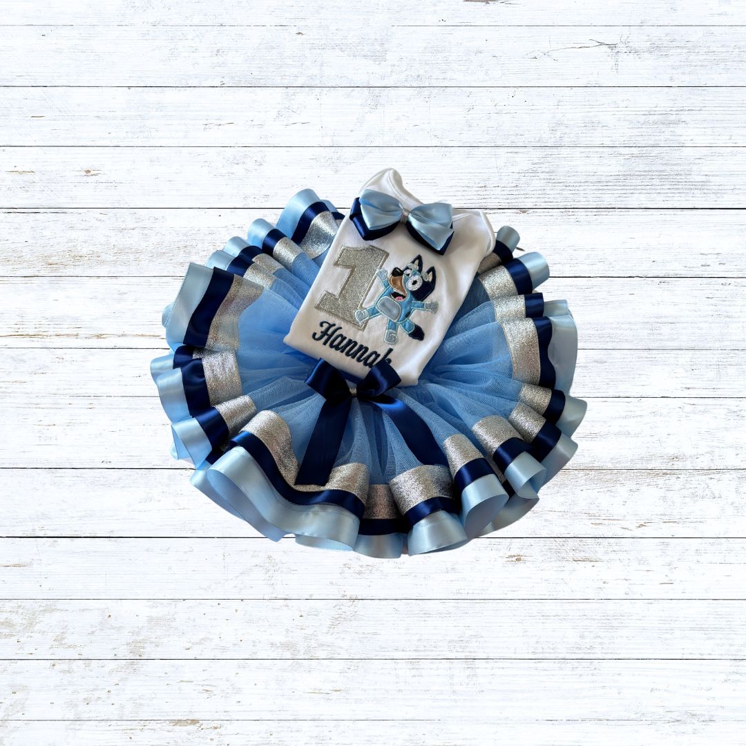 Personalised girls bluey birthday outfit