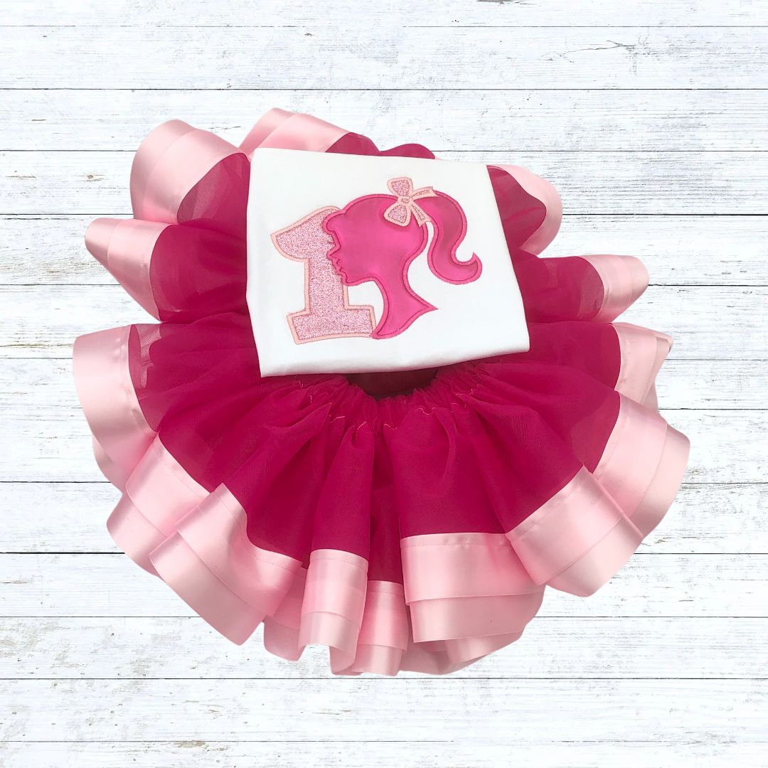 Personalised girls barbie birthday outfit