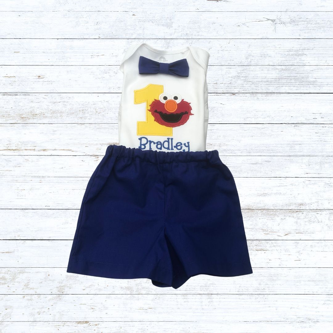 Boys elmo birthday outfit