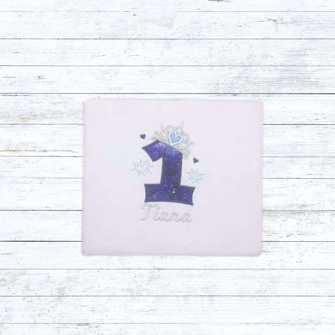 Girls crown birthday shirt- Navy