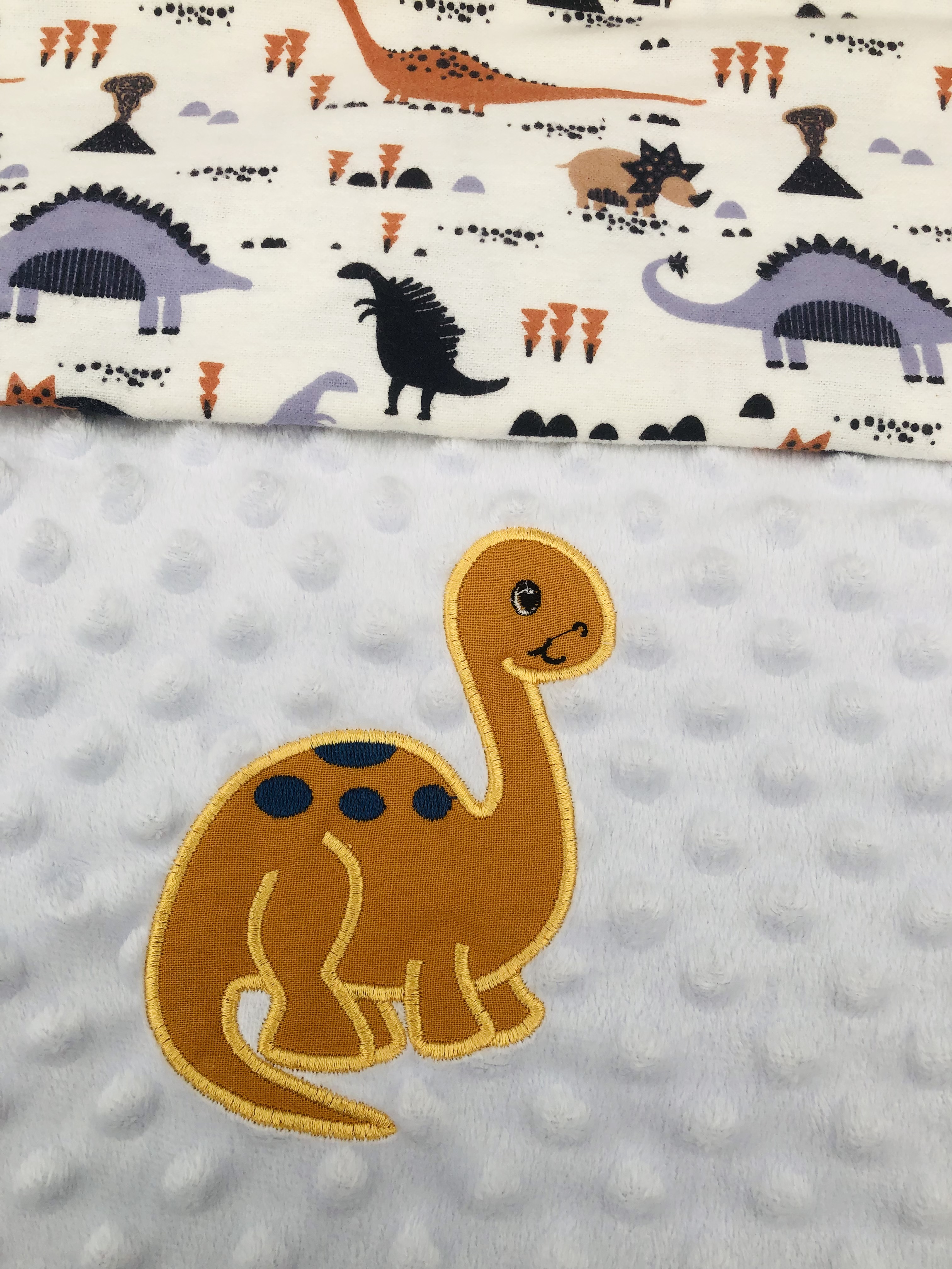 Personalised Minky blanket - Dinosaur