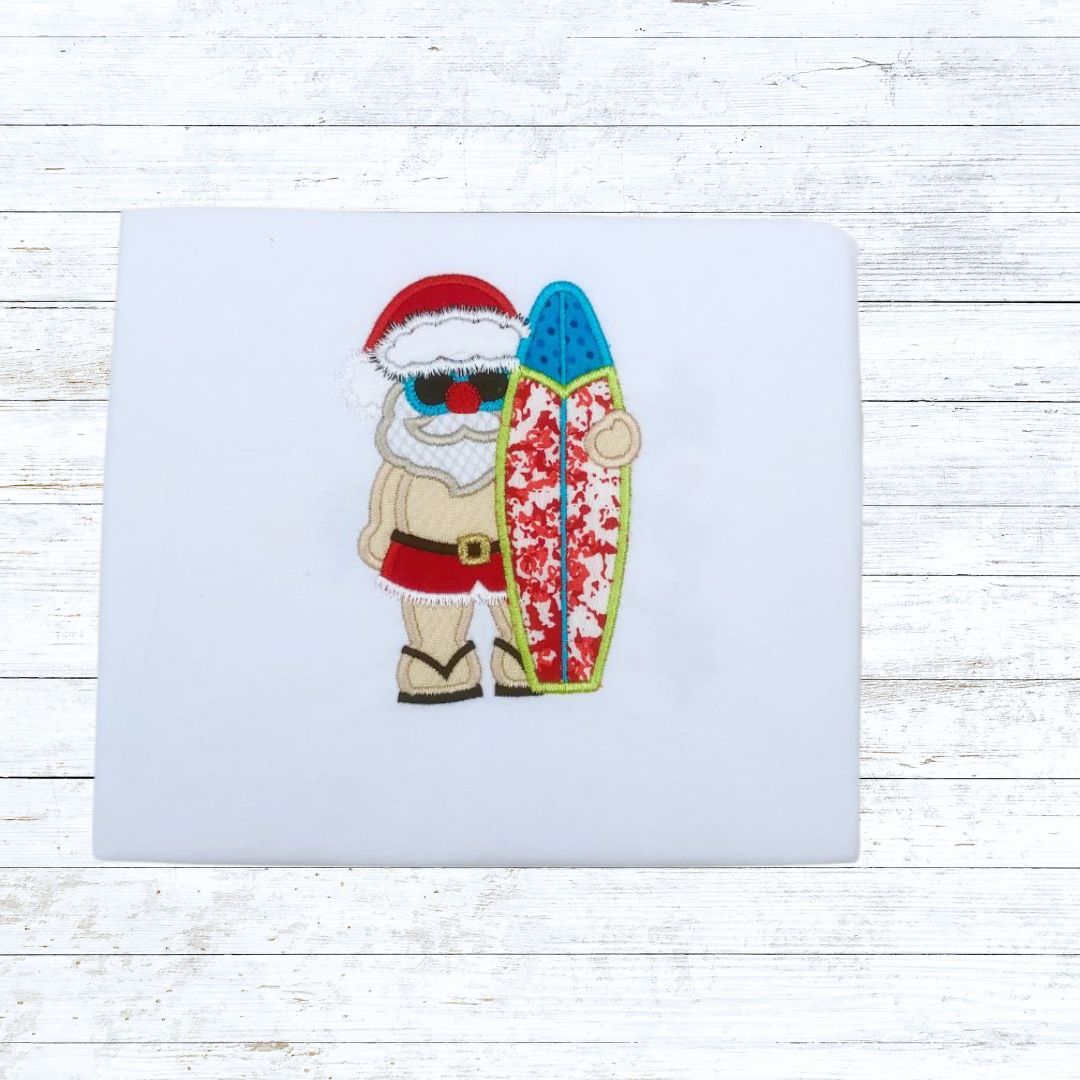 Surfing santa Christmas shirt