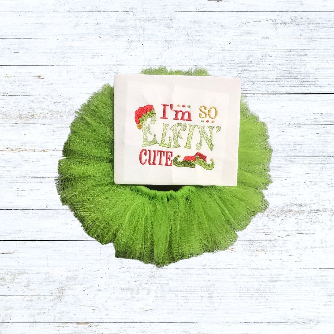 Girls christmas tutu outfit - Green Elfin cute