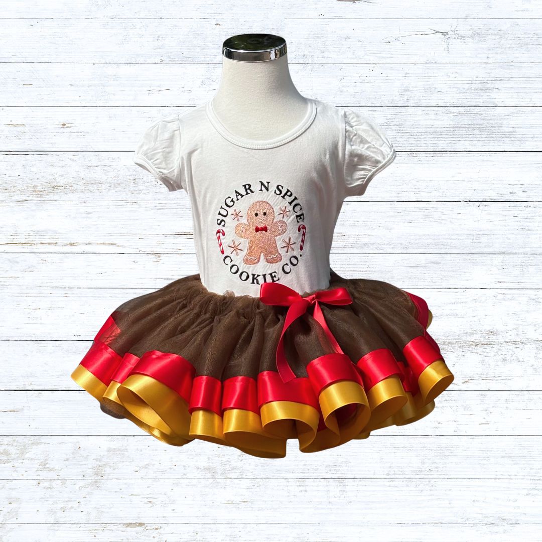 Girls christmas tutu outfit - gingerbread