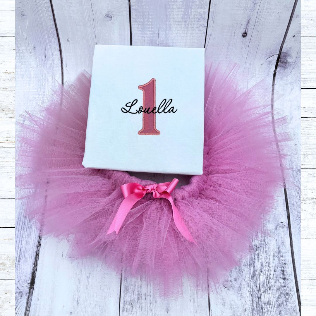 Personalised girls  birthday outfit - Rose pink