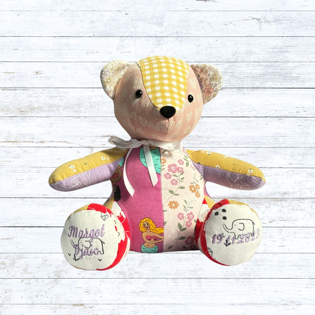 Memory bear made from baby clothing