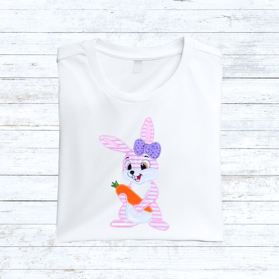 Personalised bunny easter shirt girl