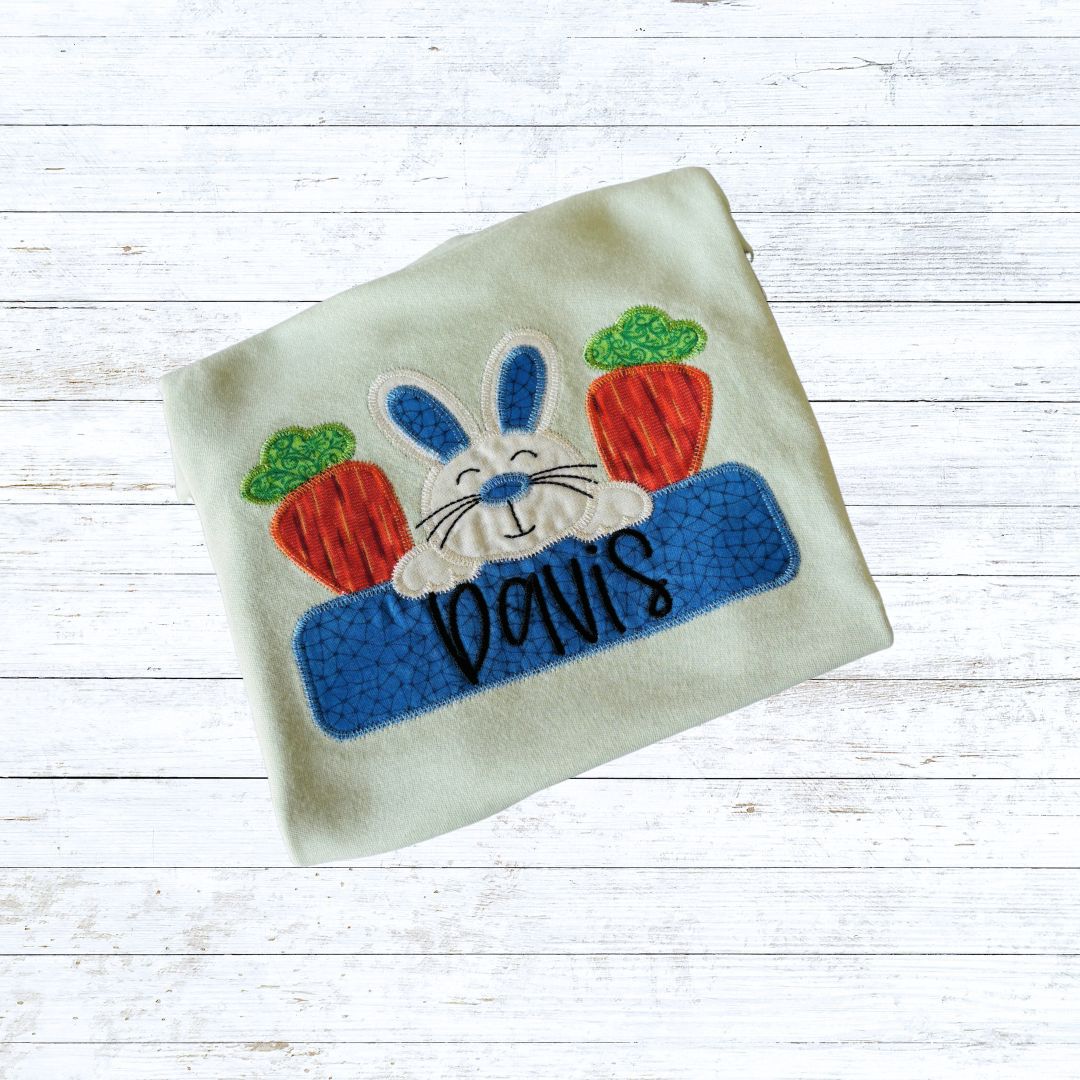 Easter shirt - Bunny and name banner Boy
