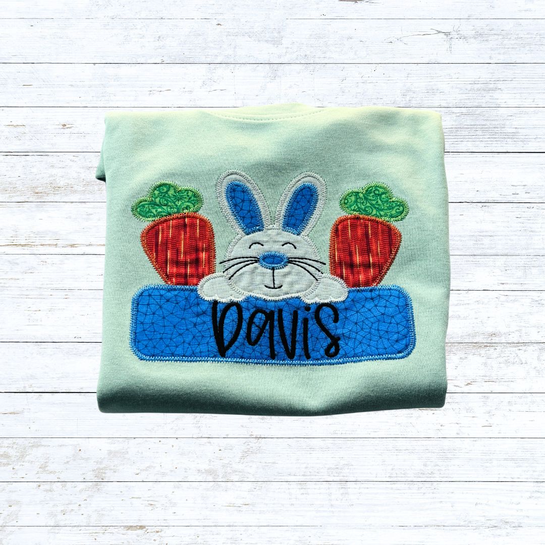 Easter shirt - Bunny and name banner Boy