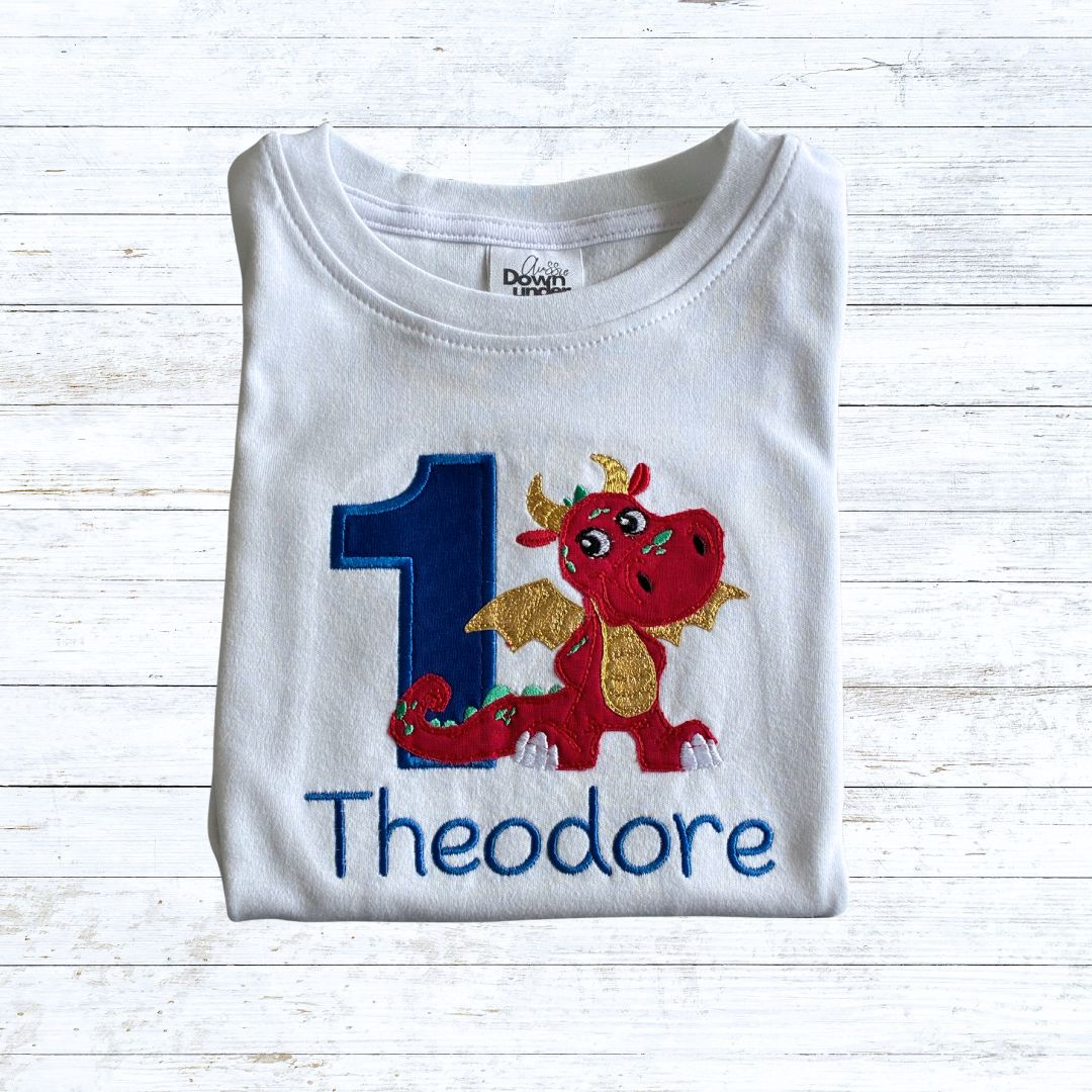 birthday shirt - Red dragon