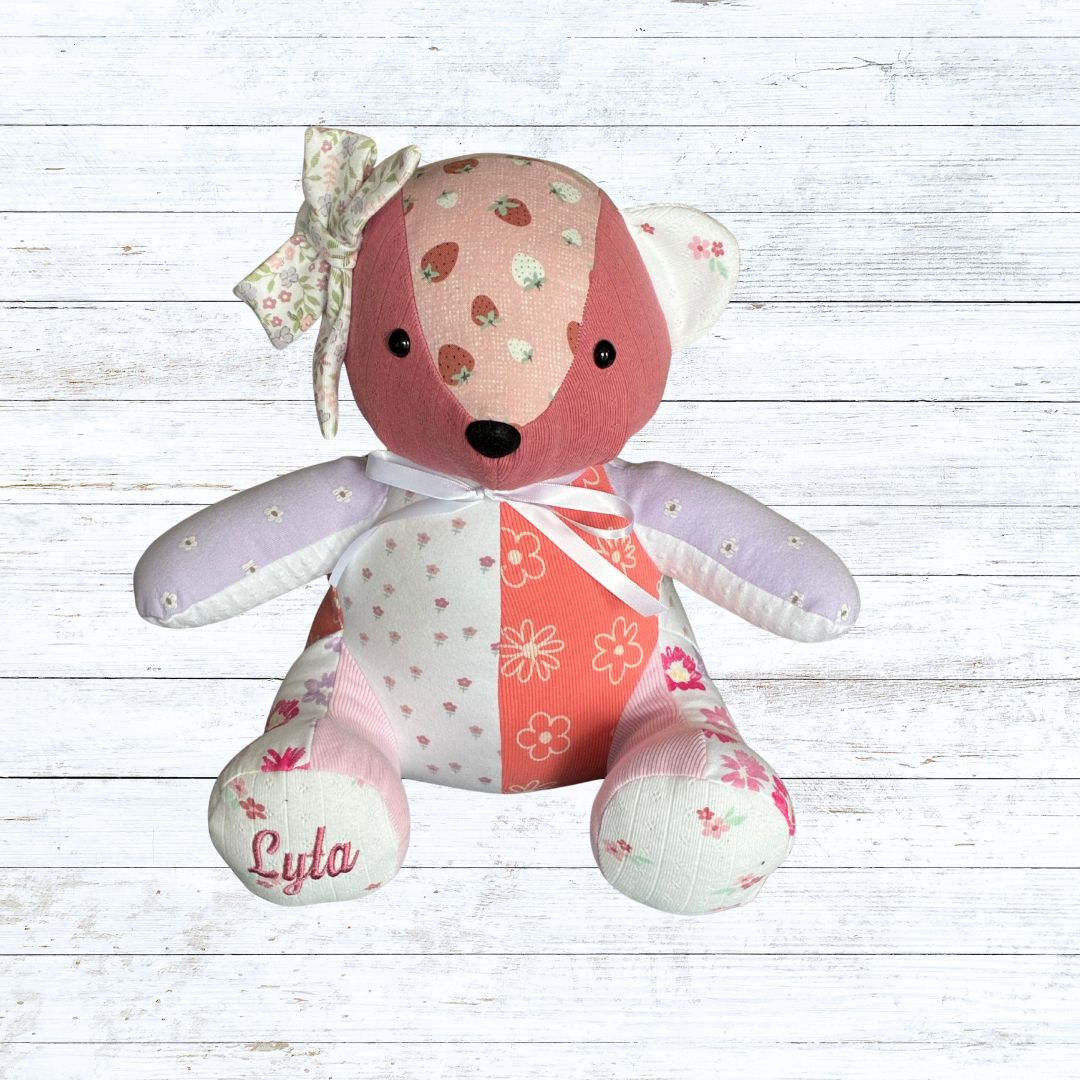 Memory bear made from baby clothing