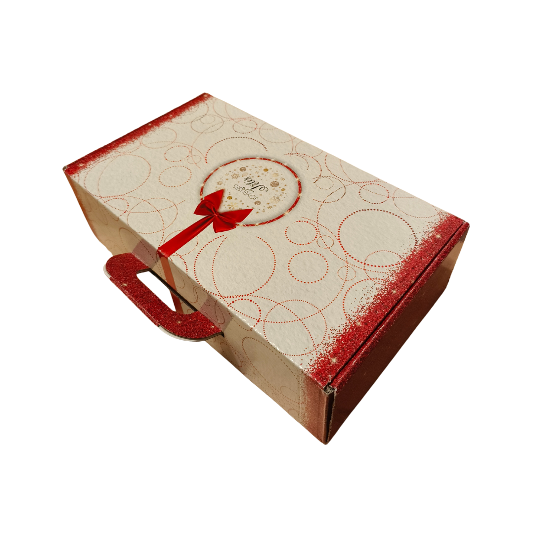 Valisette blanche & rouge Joyeuses Fêtes