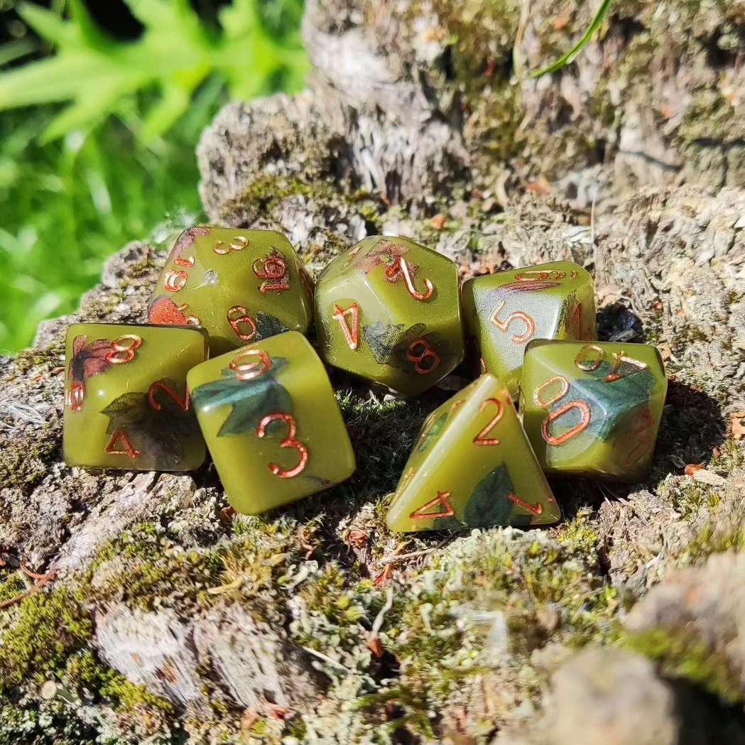 Dés RPG : collection forestière