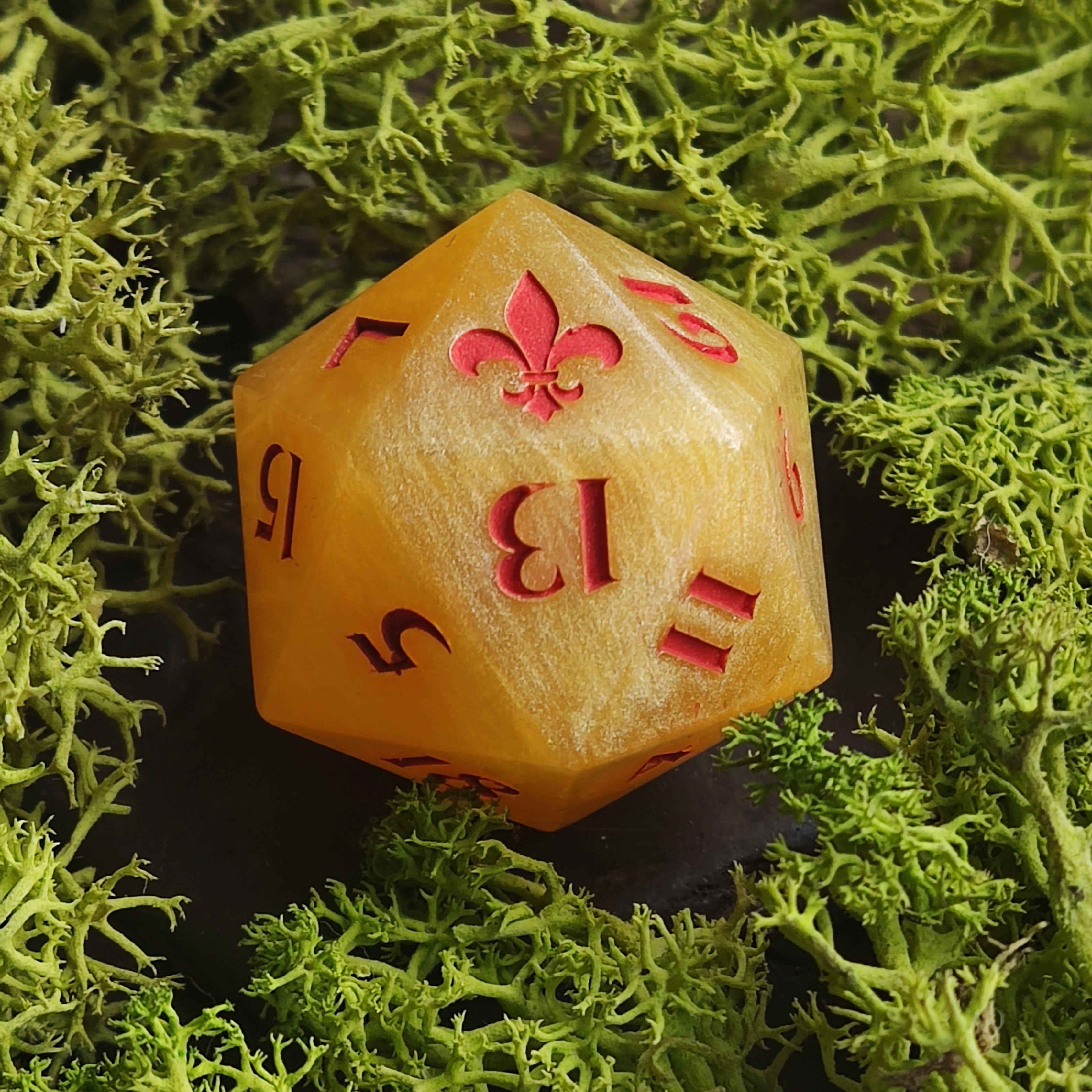 Dé collector de Senlis, 50 ans du JDR - Jaune