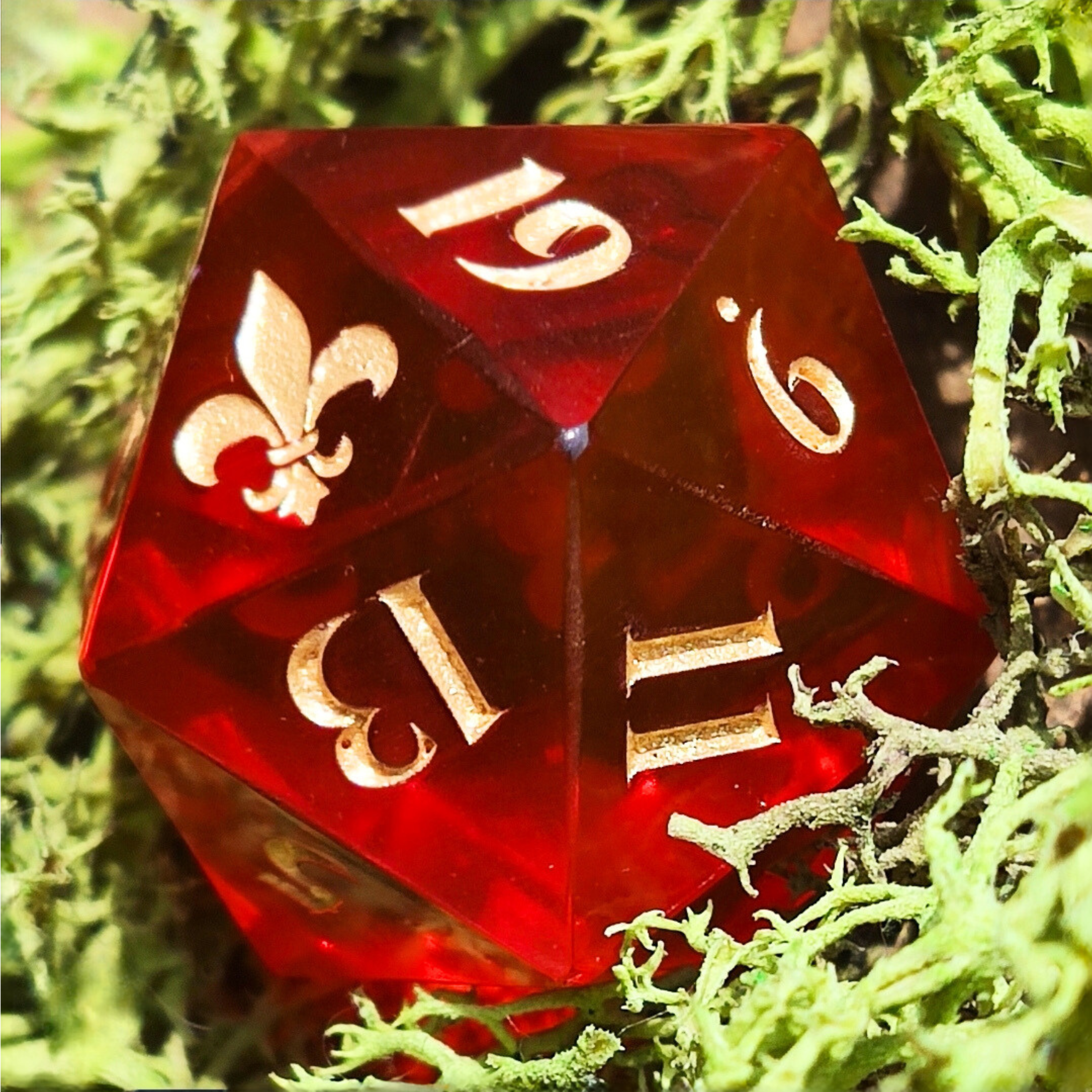 Dé collector de Senlis, 50 ans du JDR - Rouge translucide