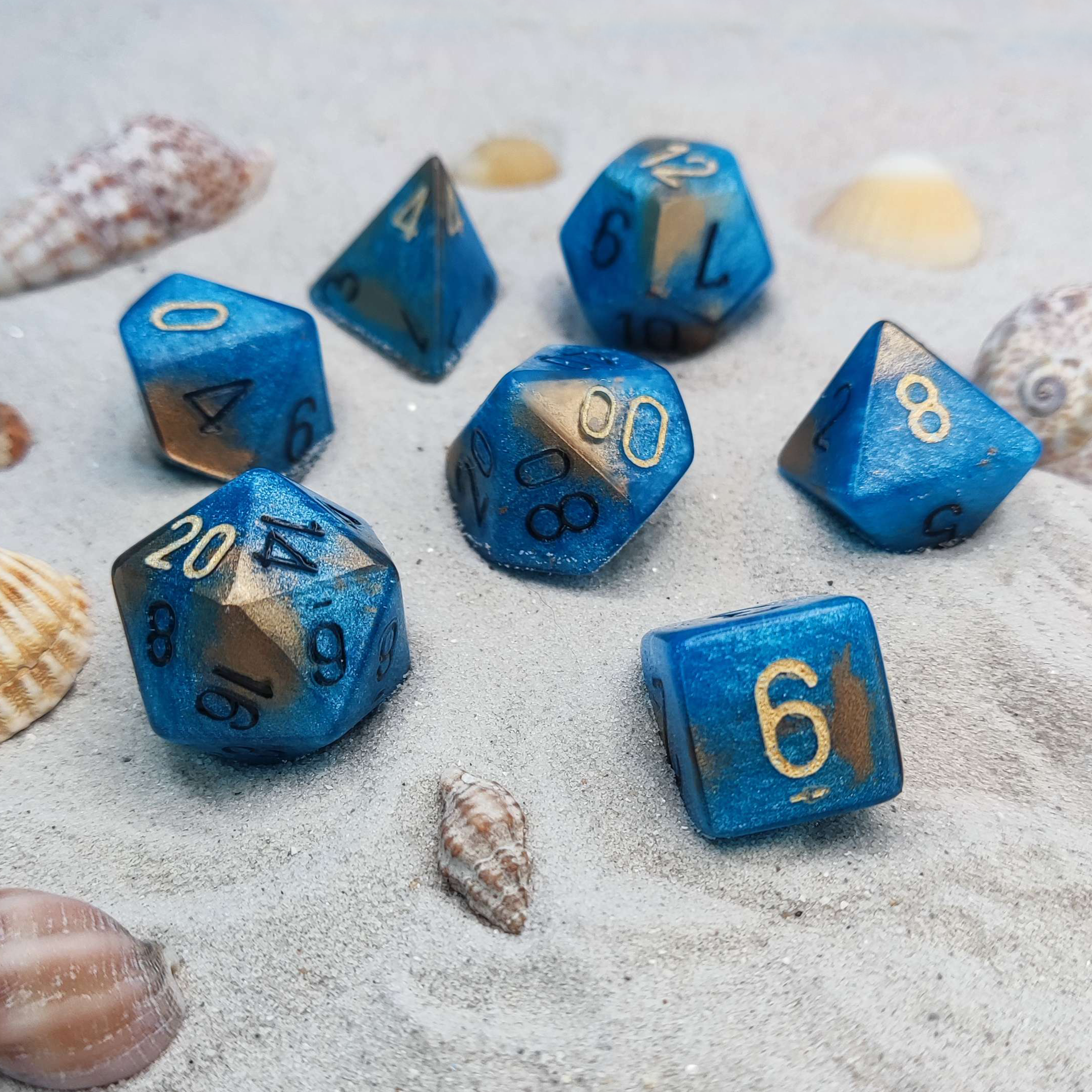 dés RPG : collection océan